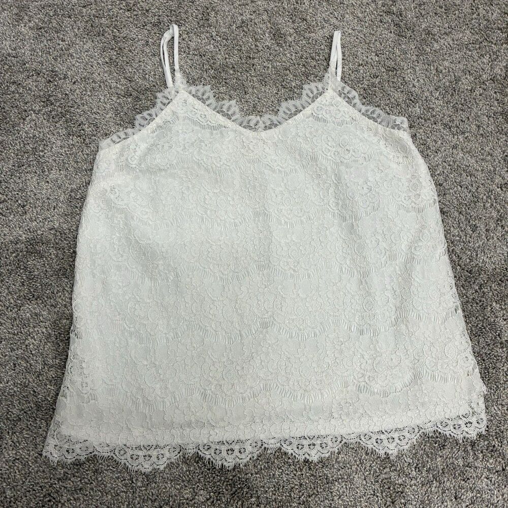 Monteau Los Angeles Lace Camisole Size XL White - V Neck Festival Fairy Wedding
